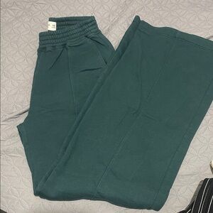 Green bell bottom sweats
